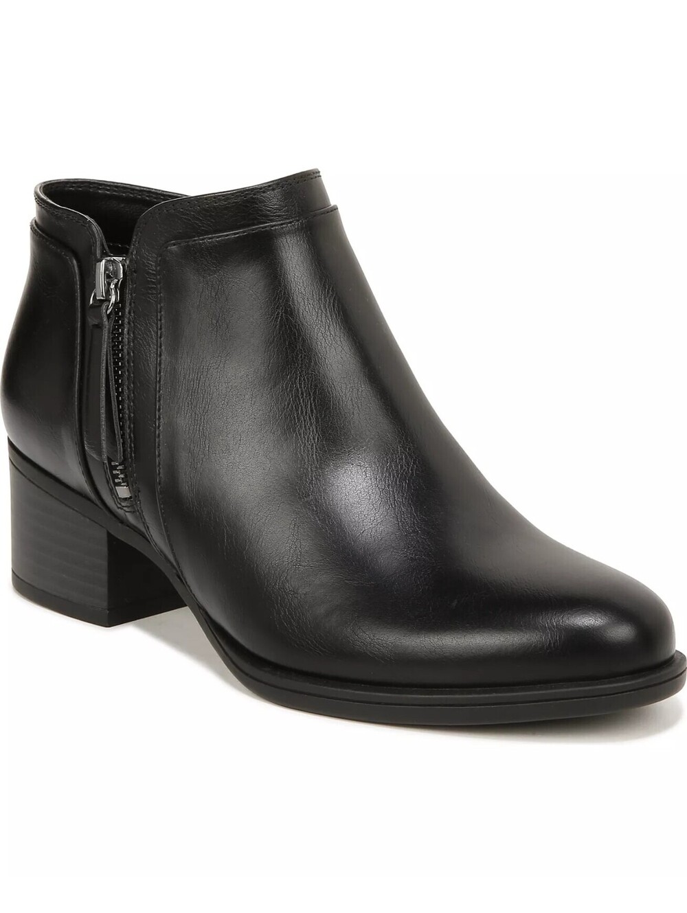 149$ Naturalizer Karol Synthetic Upper Side-Zip Booties Women's Size 6.5 W Black